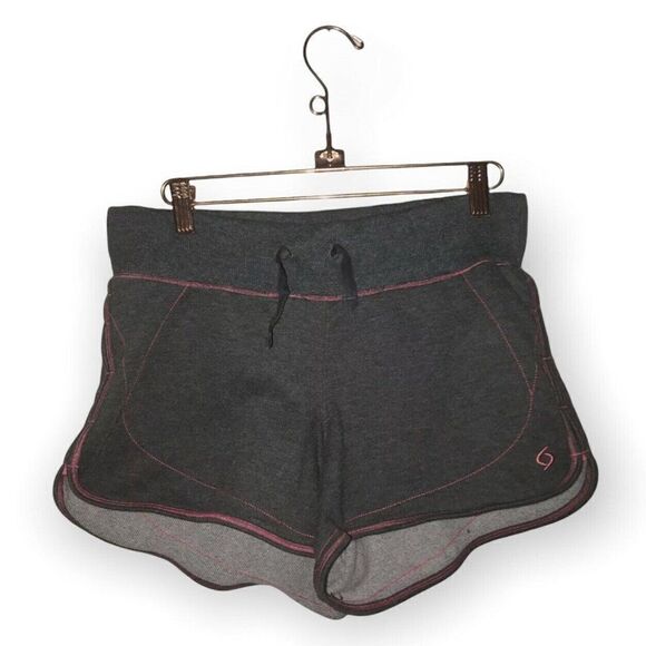 Moving Comfort Athletic‎ Shorts Drawstring Size Medium Grey Pink - Picture 1 of 7